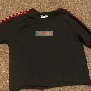 cropped long sleeve shirt,brand Brooklyn cloth,size  medium, never worn it.